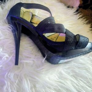 Michael Kors Black Textured Heels